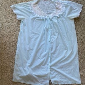 Carriage Court Vintage Lingerie House Coat Light Blue Large